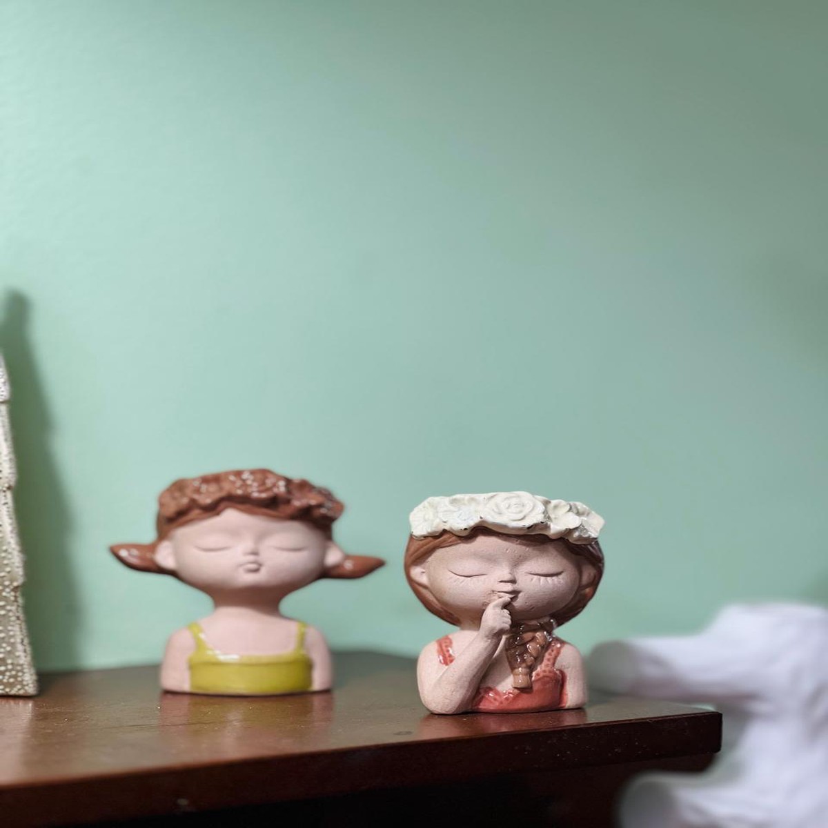 Ceramic Girl Shaped Pot 4 Inch (Set of 2) - One Little Home Decors