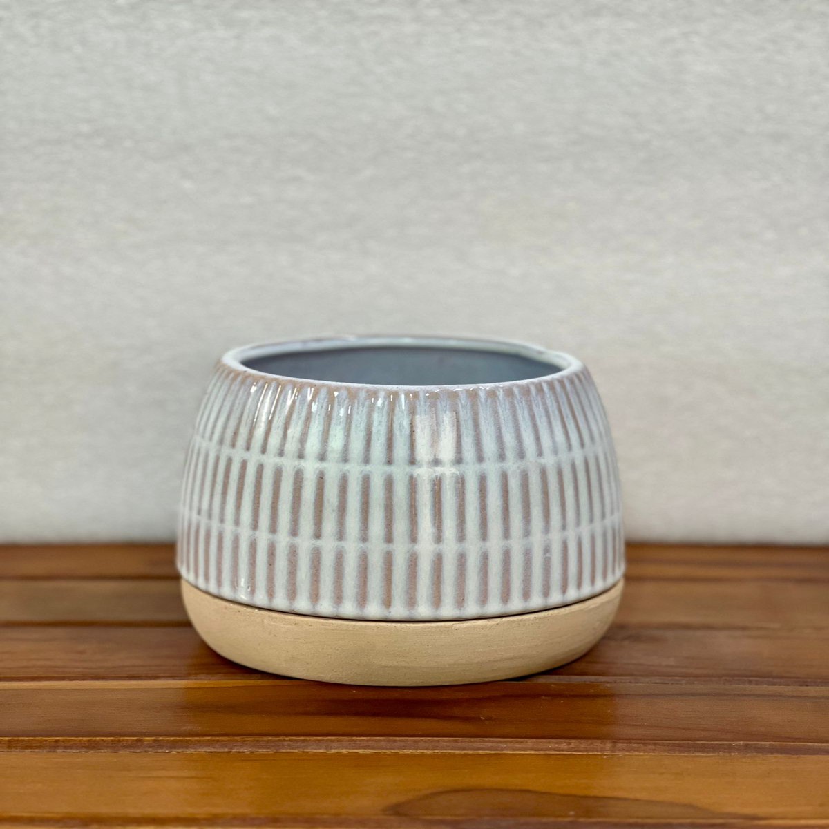 Ceramic Round Pot 6 Inch with Tray - One Little Home Decors