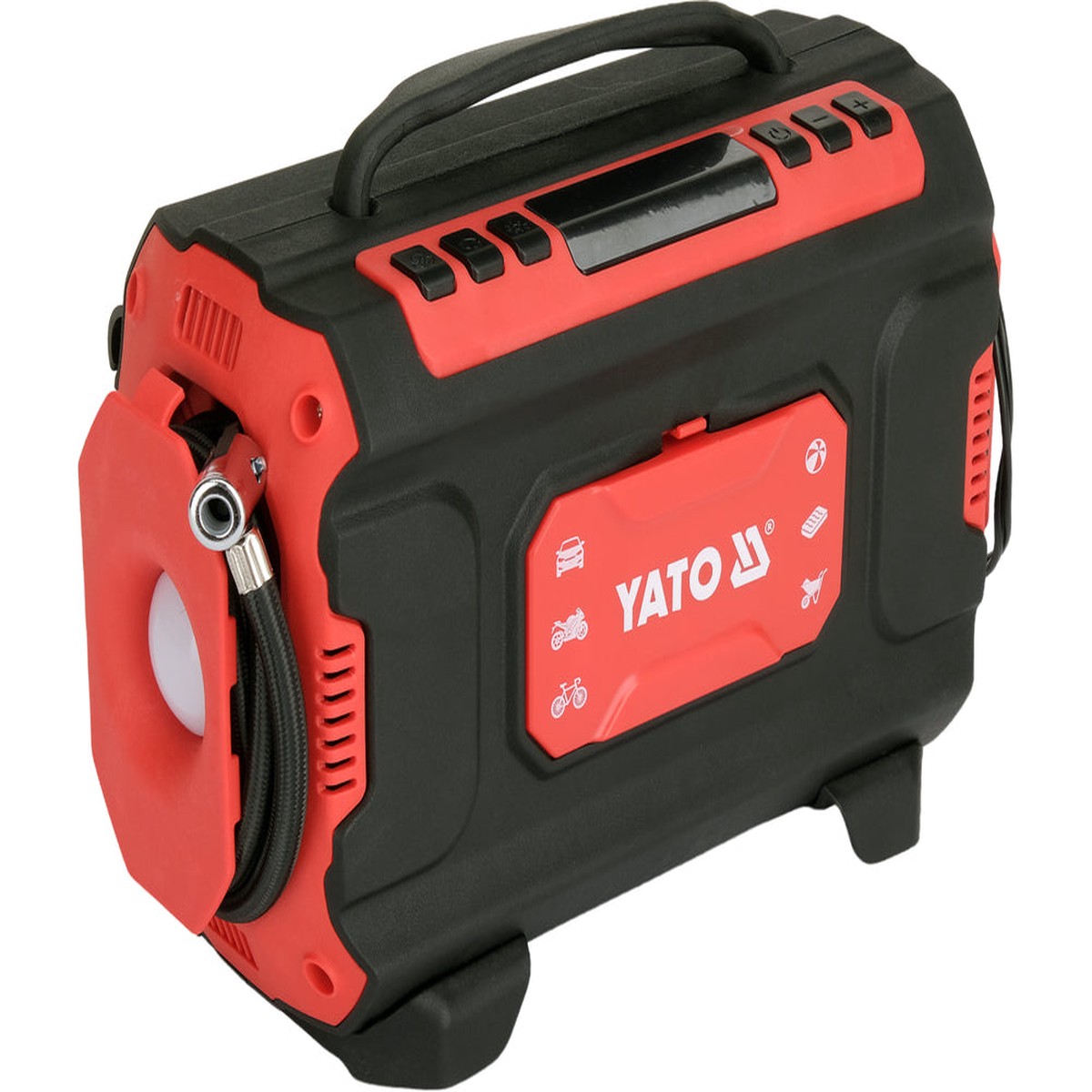 3-in-1 automobilinis kompresorius | 12 V / 230 V | LED | su oro siurbliu ir ptimo funkcija (YT-73451)