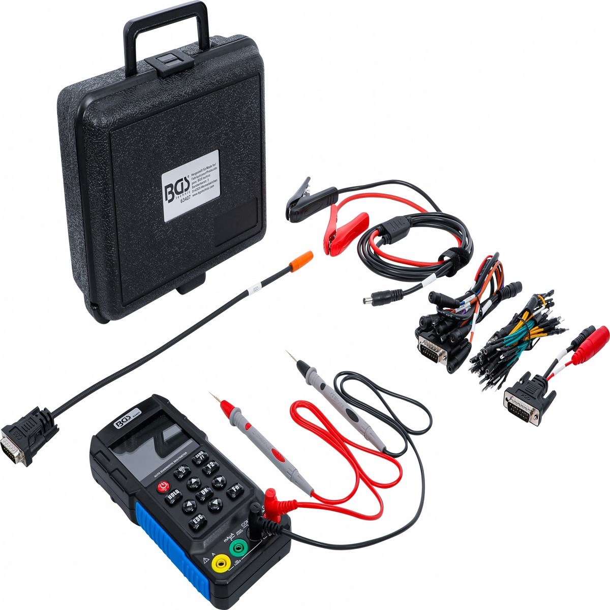 Profesionalus automobilinis diagnostinis multimetras su osciloskopu ir signal generatoriumi (63407)