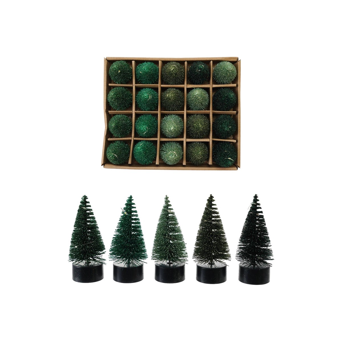 Plastic Bottle Brush Tree with LED Lights