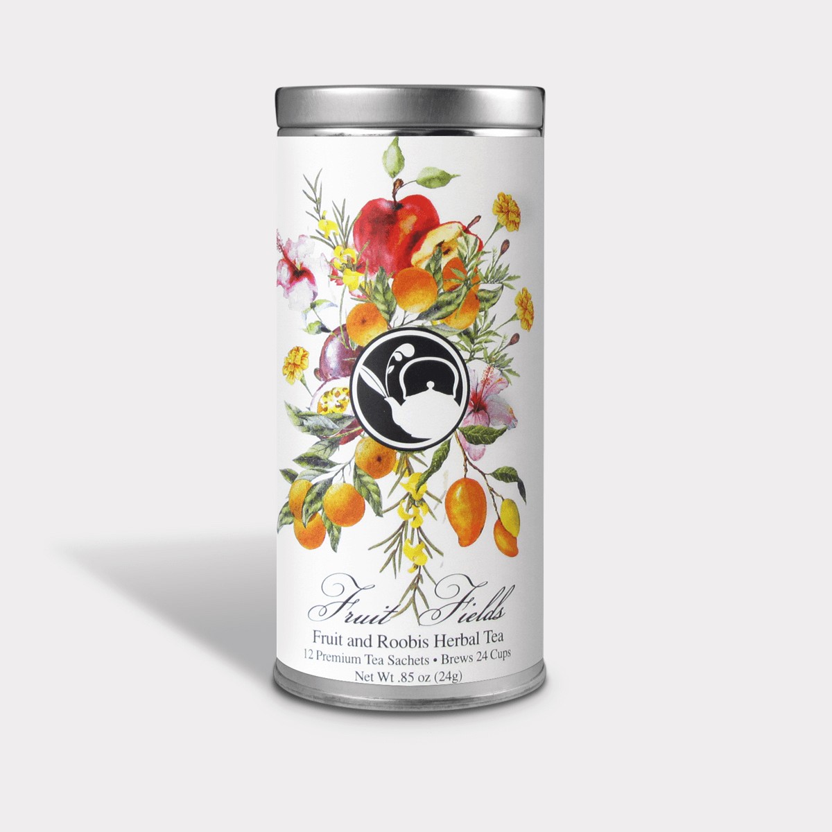 Fruit Fields Herbal Tea - 12 Tea Sachets - Tall Tin