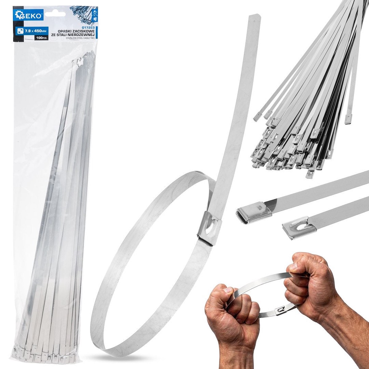 Roostevabast terasest kaablisidemed 7.9 x 450 mm, 100 tk