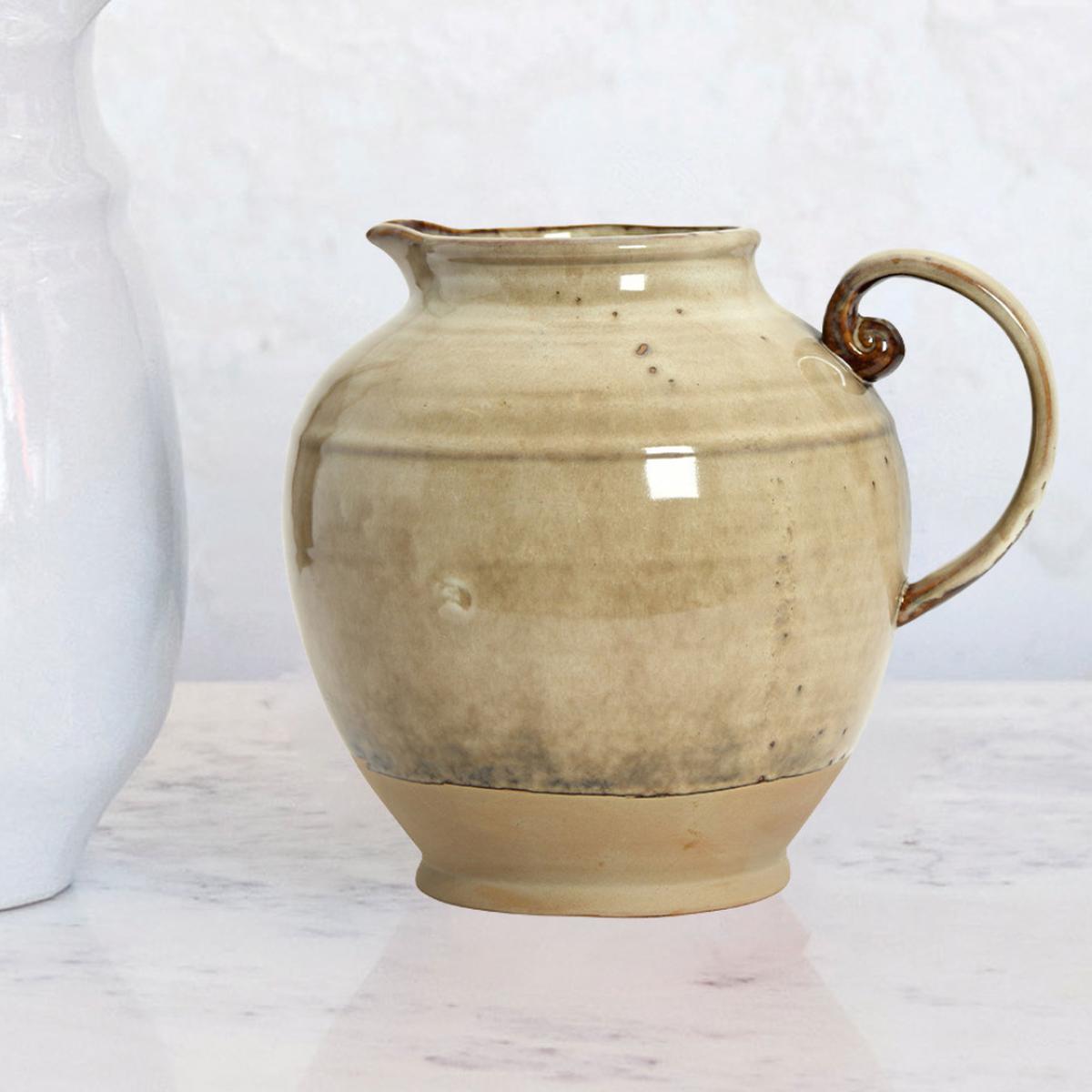 Stoneware Reactive Glaze Pitcher