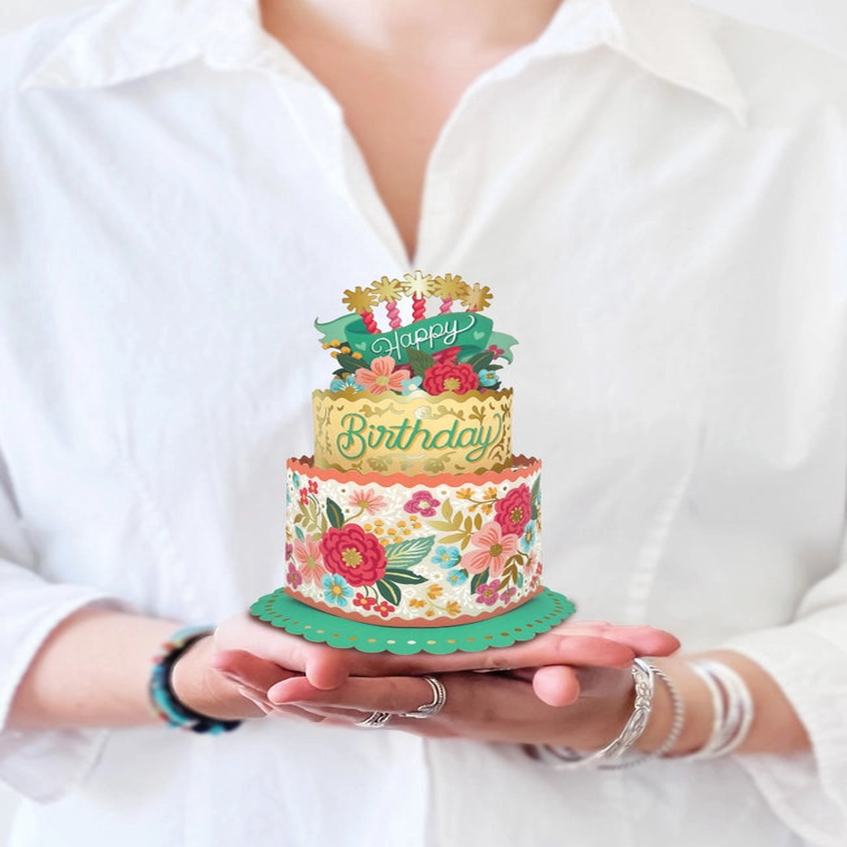 Blooming Birthday Cake Pop Up Card
