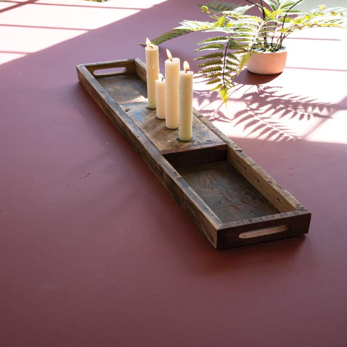 Recycled Wood Candle Tray