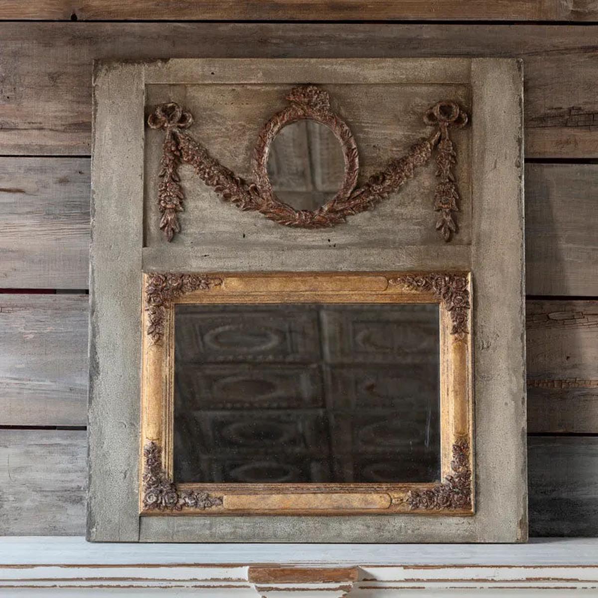 36" Trumeau Mirror with Antiqued Gold Swag - More Coming Soon